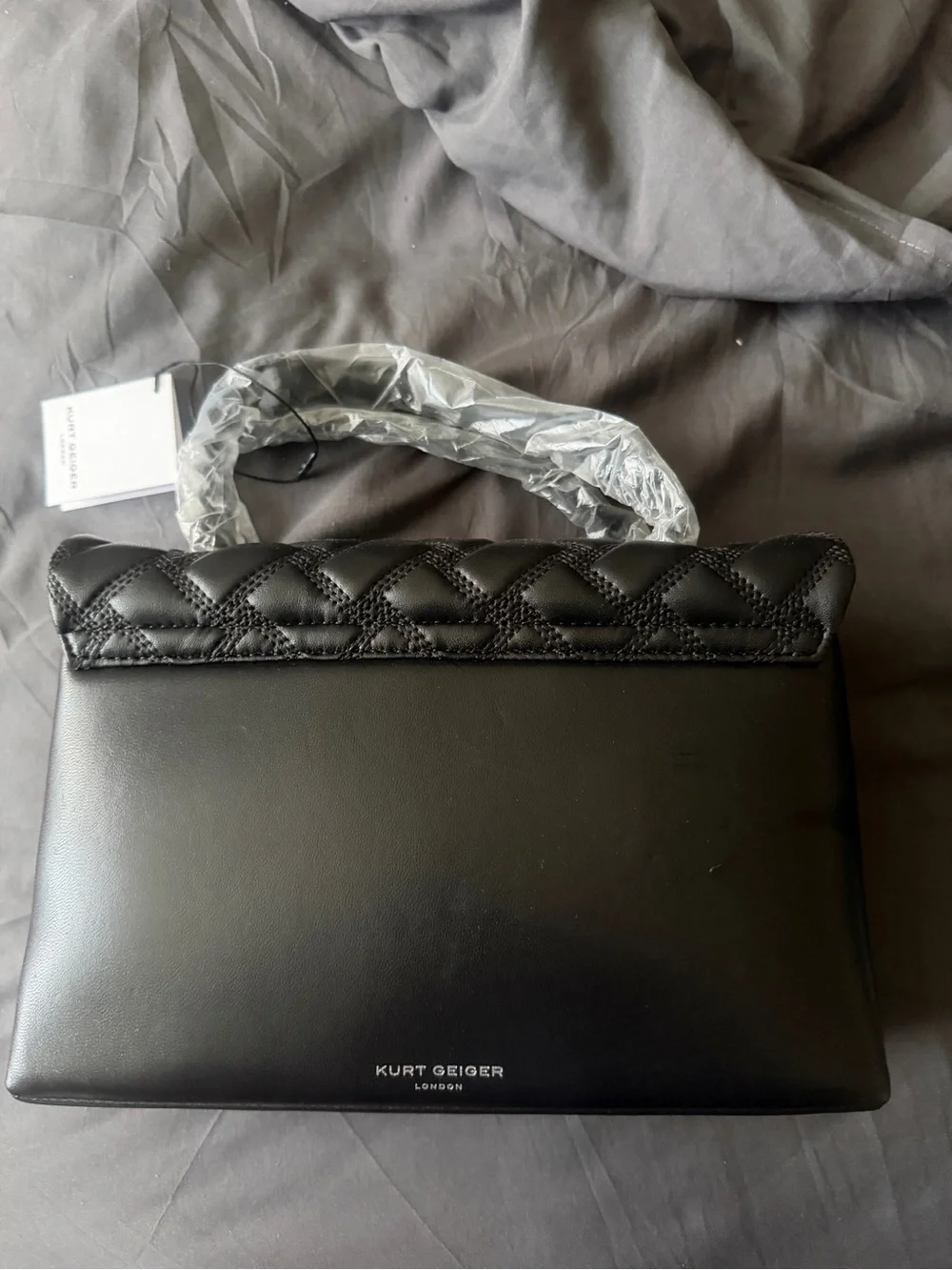Kurt Geiger Black Quilted Top-Handle Satchel